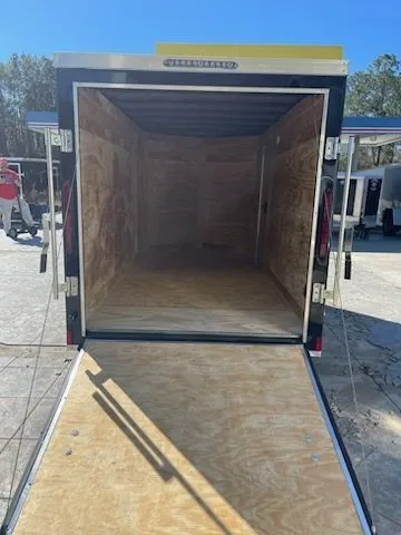 5x12 enclosed cargo trailer - ramp door open rear