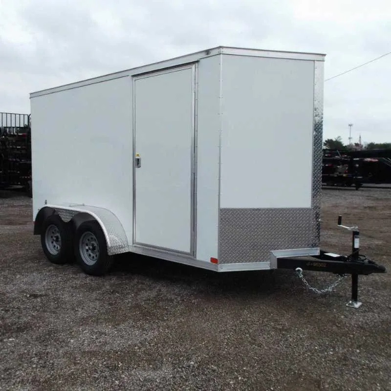 6x12 tandem axle enclosed cargo trailer from Make My Trailer in white