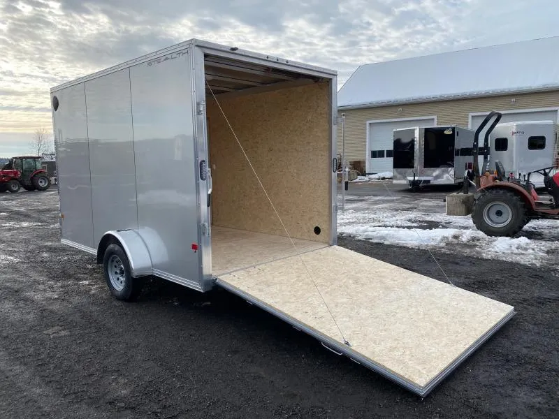7x12 enclosed cargo trailer - ramp door open