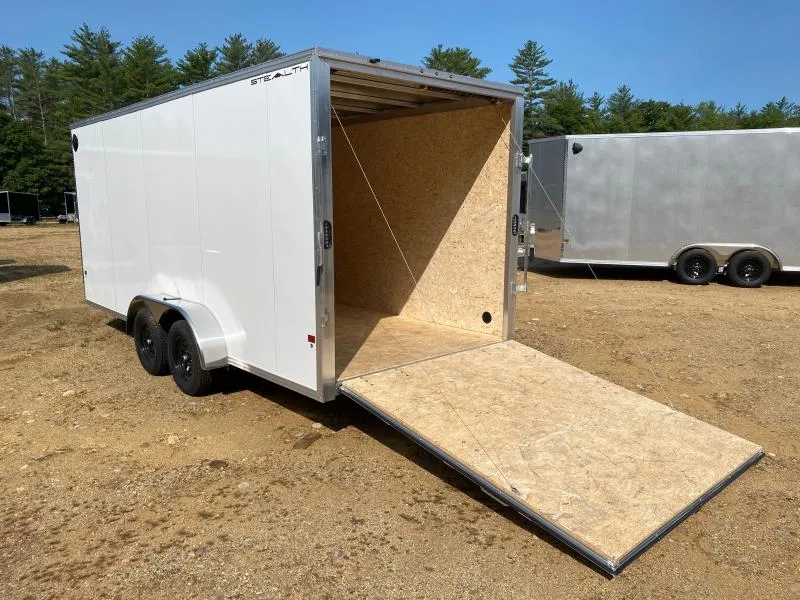 7x18 enclosed trailer - ramp door open