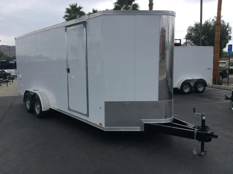 7x20 enclosed trailer – white side view
