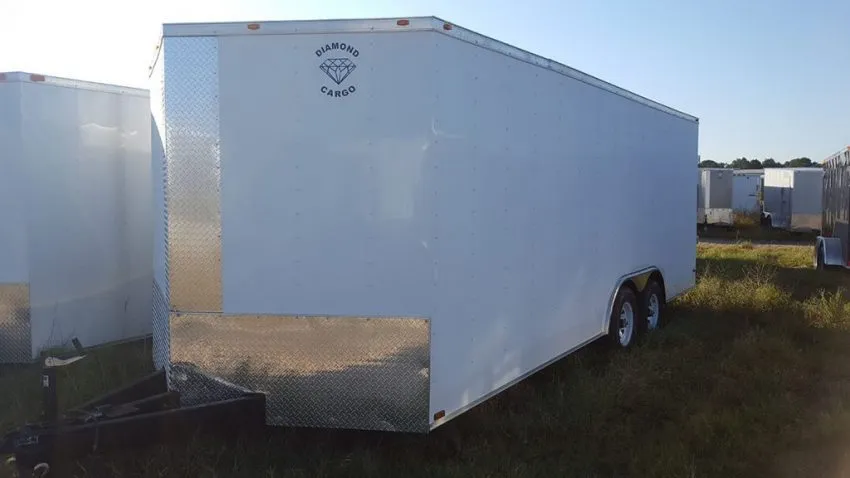 8.5x22 enclosed trailer - front view