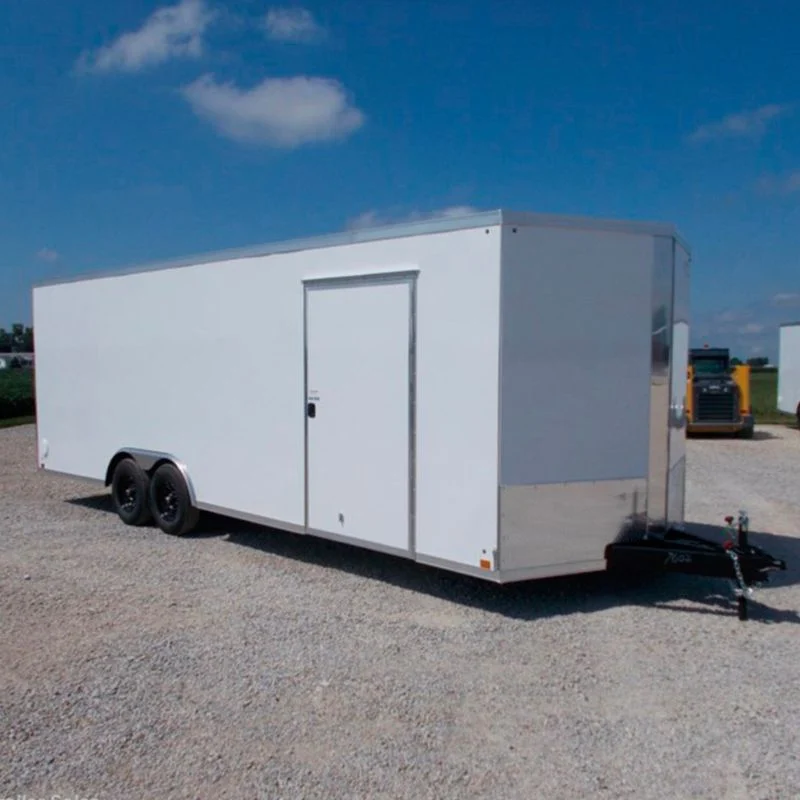 8.5x24 enclosed trailer - front view