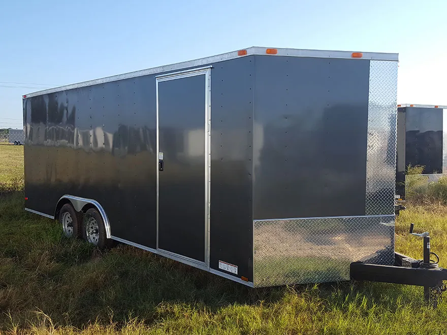 8.5x18 enclosed trailer - front view