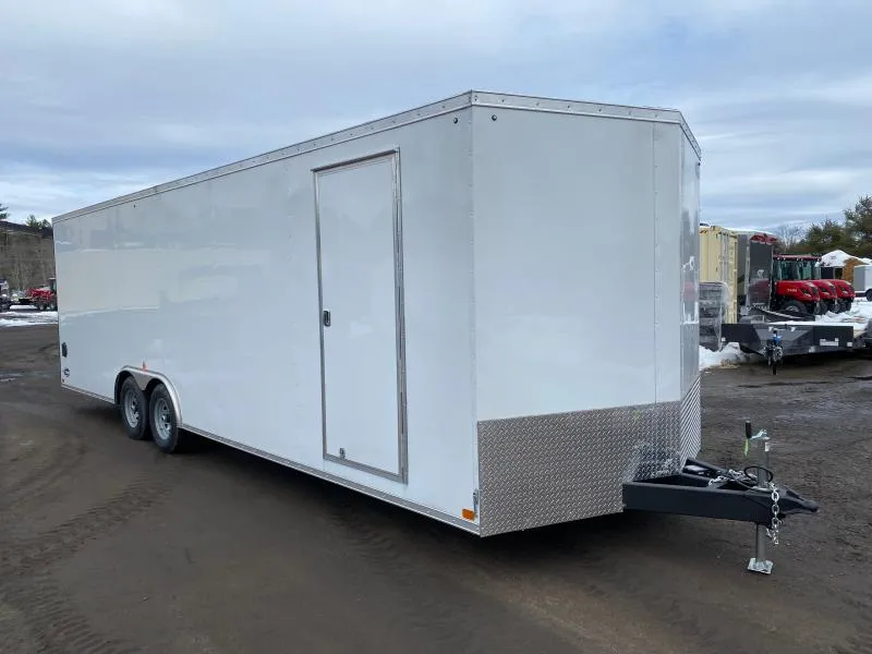Front view of enclosed trailer with extra height for added interior clearance