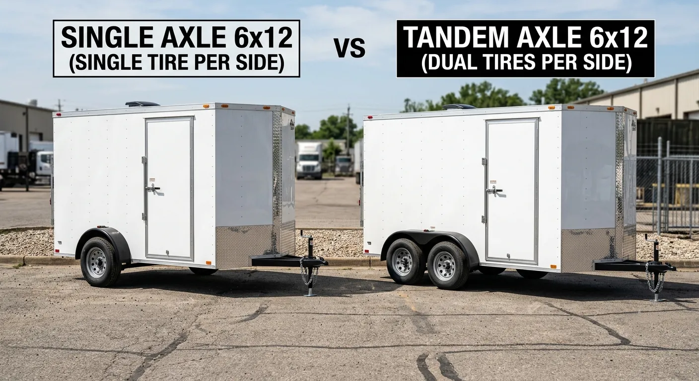 Comparing single and tandem axle setups on a 6x12 enclosed trailer